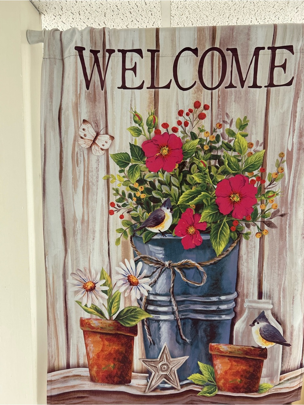 Welcome Spring Flowers Flag